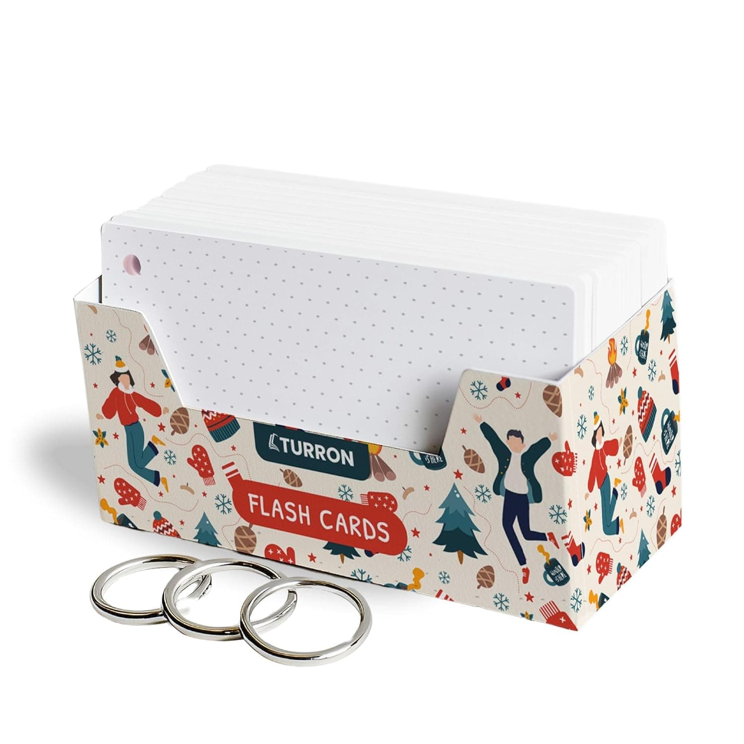 Turron 150 Index Flash Cards | Dotted | Punched with Rings